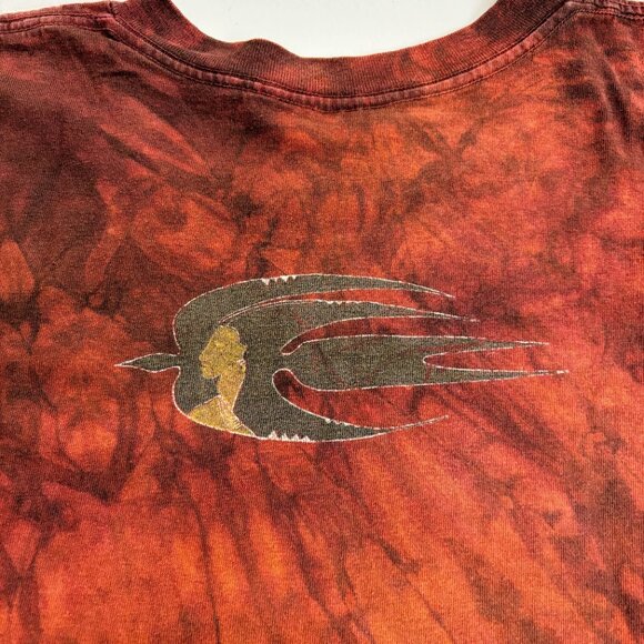 THE MOUNTAIN Native American Tee T-Shirt XL Vintage 1995 Gina Gray Tie Dye Rust - Picture 9 of 9